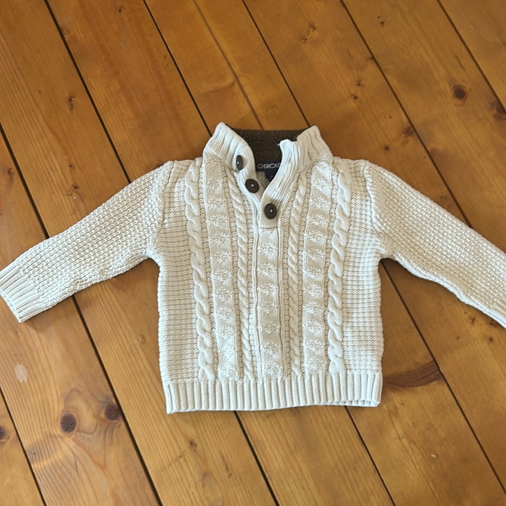 Toddler cream cable knit sweater